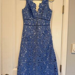 Vineyard Vines Blue Floral Lace Midi Dress 144th Kentucky Derby